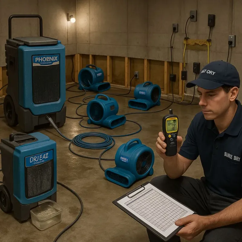 Structural Drying and Dehumidification process in Manville, NJ